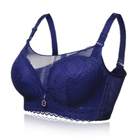Cozy Breathable Wireless Embroidery Bras Seamless Gather Adjustable Bra