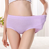 Cozy Cotton Breathable Middle-waisted Solid Color Underwear