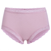 Cozy Cotton Lace Hem Breathable Seamless Panties High Waist Underwear For Women