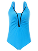 Cozy Front Opening Backless Stretchy Perfect Shape Modest Swimming Suits