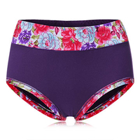 Cozy Modal Floral Printing Panties Mid Waist Seamless Underwear For Women