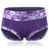 Cozy Soft Floral Printing Mid Waist Panties Breathable Milk Silk Underwear For Women