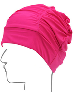 Cozy Stretchy Soft Folding Protect Ears Long Hair Swimming Cap For Women