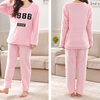 Cozy Thicken Soft Flannel Sleepwear Sets Round Neck Pajamas For Women