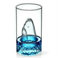 Creative Big Shark Cup Shark Attack Glass Bar Beer Cup Crystal Whisky Vodka Tea Coffee Cup