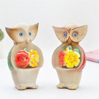 Creative Ceramic Owl Ornament Hand-painted Relief Living Room Home Office Decor Handicrafts