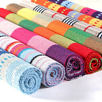 Creative Colorful Stripe Cotton Knitting Carpets Living Room Bedroom Kitchen Mat Rug Home Decor