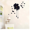 Creative DIY Removable PVC Black Butterfly Clock Wall Decal Stickers