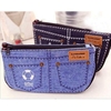 Creative Jeans Pattern Pen Pockets Novel Pen Storage Bag Stationary Supplies