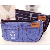 Creative Jeans Pattern Pen Pockets Novel Pen Storage Bag Stationary Supplies