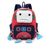 Creative Robot Shape Cute Backpack Children Kids School Bag Outdoor Bag
