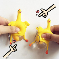 Creative Rubber Egg Laying Plucked Bald Chicken Squeeze Ball Reliever Stress Tricky Toys