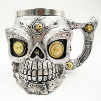 Creative Skull Mug Pirate Stainless Steel Coffee Tea Cup Water Mugs