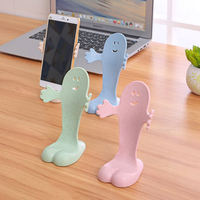 Creative Straw Cute Smile Phone Strap Tablet Support Desktop Phone Holder Phone Care