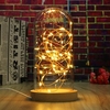 Creative Wood Glass LED Night Light Table Lamp Decoration Gift 220V Round