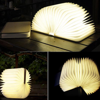 Creative Wooden Folding Book Light USB Rechargable Book Shaped Light Home Decor