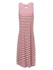 Cross Stripe Sleeveless Red Stripe Mini Dress