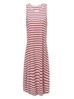 Cross Stripe Sleeveless Red Stripe Mini Dress