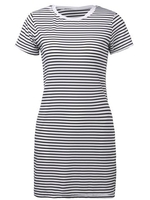Cross Striped Preppy Style Casual Women Mini T-Shirt Dress
