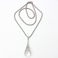 Crystal Ball Eiffel Tower Pendant Sweater Chain Necklace