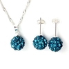 Crystal Ball Pendant Necklace Earrings Jewelry Set