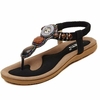 Crystal Elastic Slip On Vintage Bohemia Beaded Flat Summer Sandals