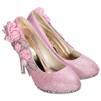 Crystal Flower High Heels Pumps