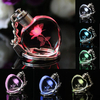 Crystal Led Luminous Heart Rectangle Rose Keychain