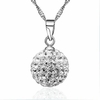 Crystal Rhinestone Ball Pendant Silver Chain Necklace