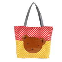 Cute Bear Pattern Women Canvas Handbag