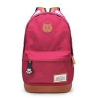 Cute Canvas Cat Ear Backpack Women Travel Backpack