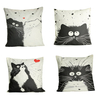 Cute Cat Cotton Linen Throw Pillow Case Sofa Waist Cushion Cover Home Decor