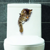 Cute Cat Wall Stickers Living Room Bedroom Decorations Creative 3D Animal Wall Stickers Bathroom Toilet Stickers