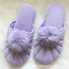 Cute Fur Ball Candy Color Cover Toe Slip On Indoor Home Shoes