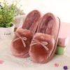 Cute Fur Butterflyknot Slip On Flat Shoes For Women