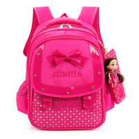 Cute Girls Backpack Children Bowknot School Bag Large Capacity Backpack Orthopedic School Bag