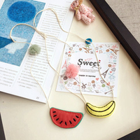 Cute Handmade Cotton Watermelon Banana Carrot Sweater Necklace for Kid