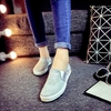Cute Heart Flower Canvas Color Match Slip On Flat Casual Shoes