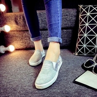 Cute Heart Flower Canvas Color Match Slip On Flat Casual Shoes