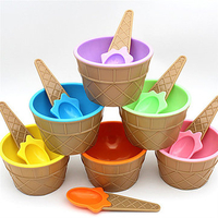 Cute Ice Cream Bowl Ice Cream Cup Child Plastic Bowl Children Ice Cream Cup