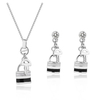 Cute Jewelry Set Key Knock Rhinestone Earrings Necklace Set