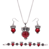 Cute Jewelry Set Owl Turquoise Retro Necklace Bracelet Earrings Kit