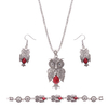 Cute Jewelry Set Retro Owl Turquoise Earrings Necklace Bracelet Kit