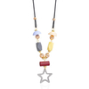 Cute Leather Necklace Acrylic Star Pendant Necklace