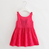 Cute Print Tie Back Sleeveless O-neck Dress For Kids Girls