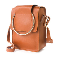 Cute PU Leather Phone Bag Square Mini Crossbody Bag Women Dual-use Handbag