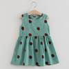 Cute Strawberry Pattern Sleeveless O-neck Dress For Kids Girls