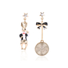 Cute Tassel Earrings Rhinestone Rabbit Bow Knot Coin Earrings