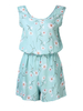Daisy Print Sleeveless Chiffon Casual Women Jumpsuit