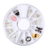 DANCINGNAIL 12Pcs Multi-color Skull Nail Stickers Decoration Round Wheel